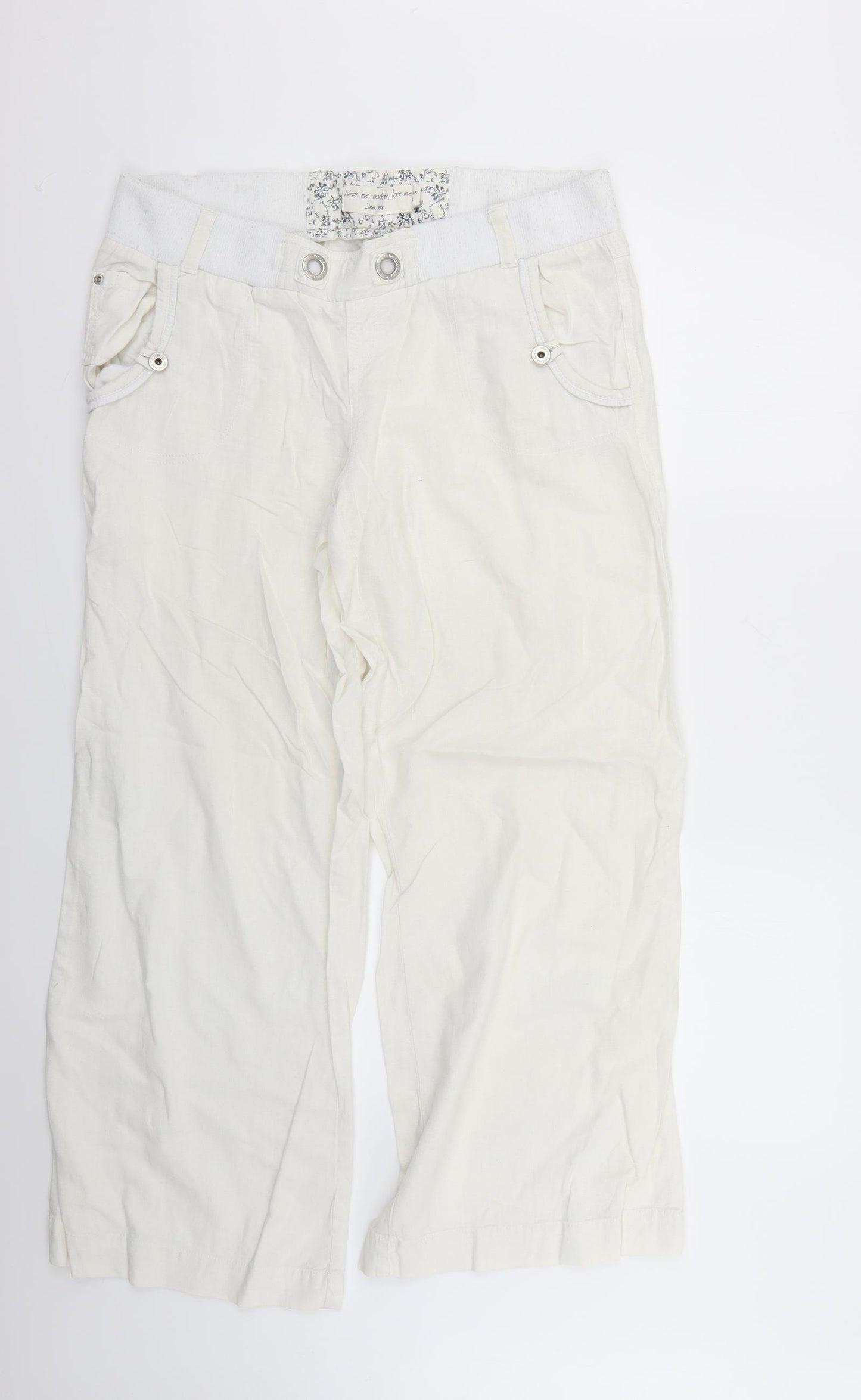 New Look Womens White   Trousers  Size 14 L26 in