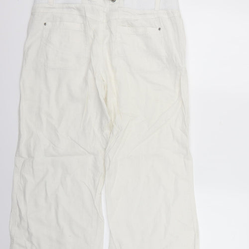 New Look Womens White   Trousers  Size 14 L26 in