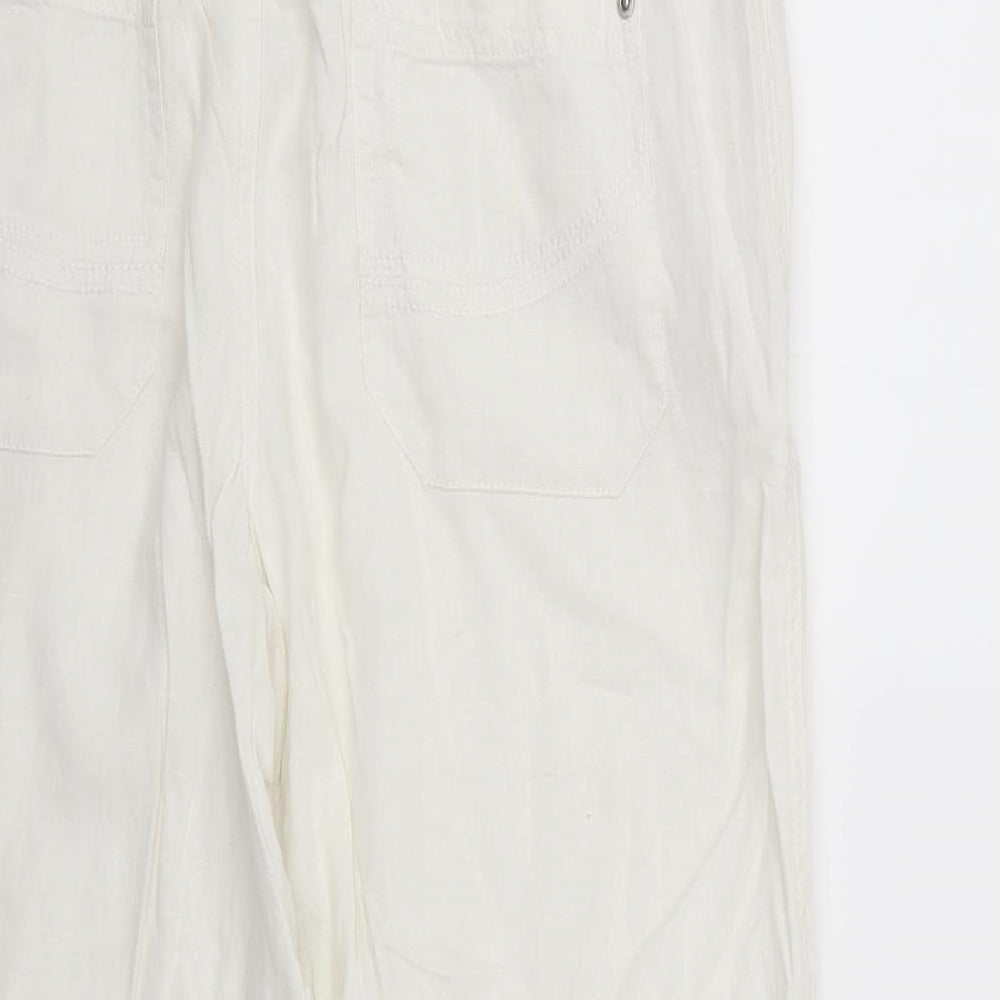 New Look Womens White   Trousers  Size 14 L26 in