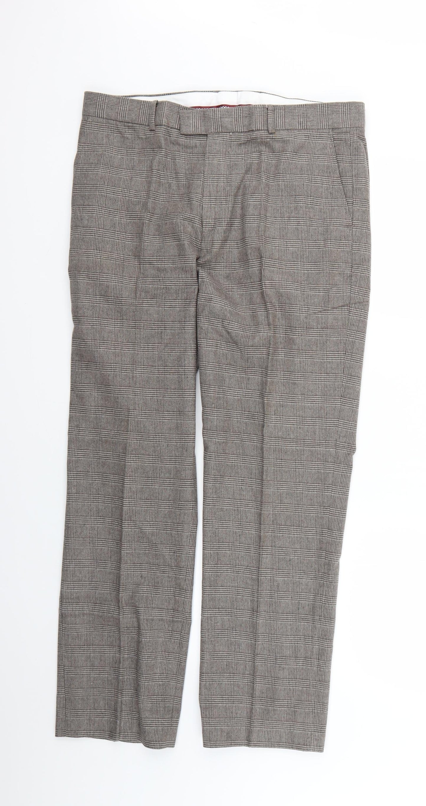 Charles Tyrwhitt Mens Brown Check  Trousers  Size 34 L25 in