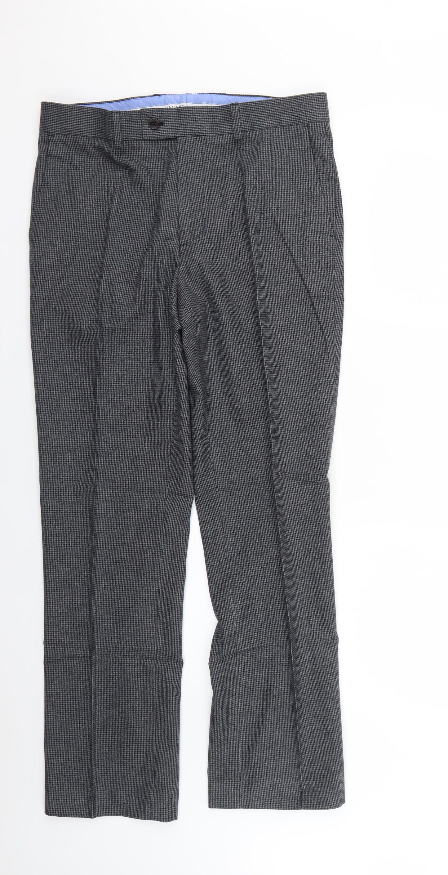 Charles Tyrwhitt Mens Grey Check  Trousers  Size 32 L27 in