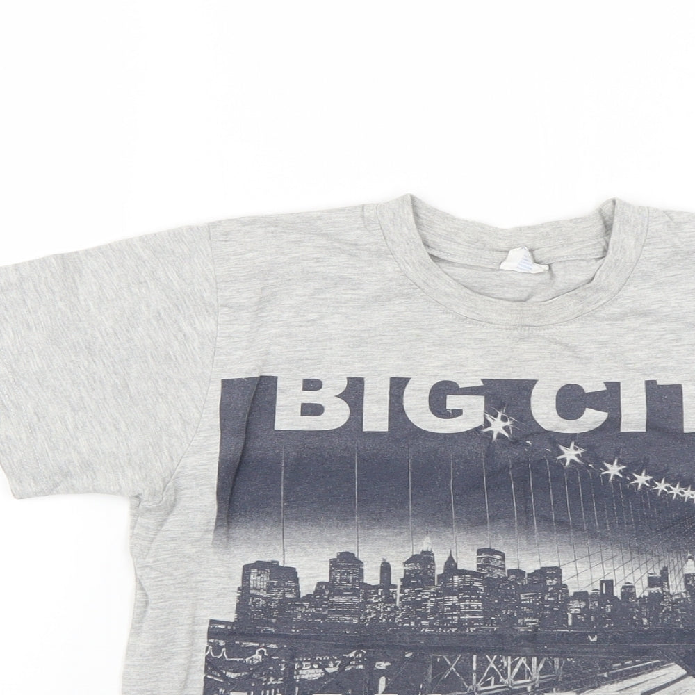 Preworn Boys Grey   Basic T-Shirt Size 10-11 Years