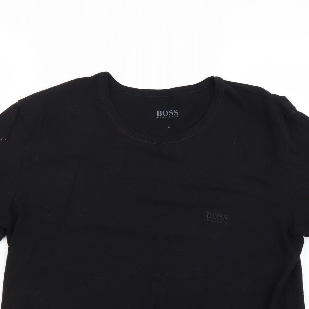 HUGO BOSS Mens Black    T-Shirt Size L