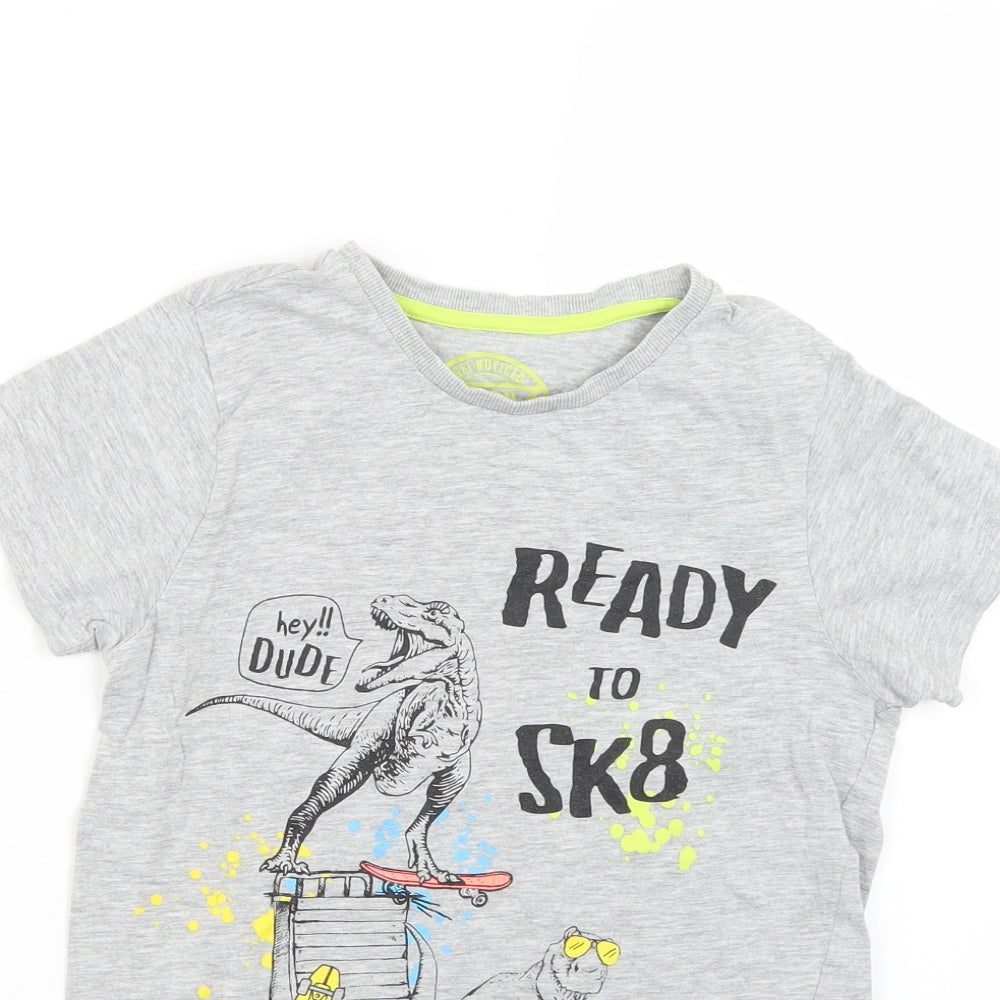 Matalan Boys Grey Geometric  Basic T-Shirt Size 10 Years