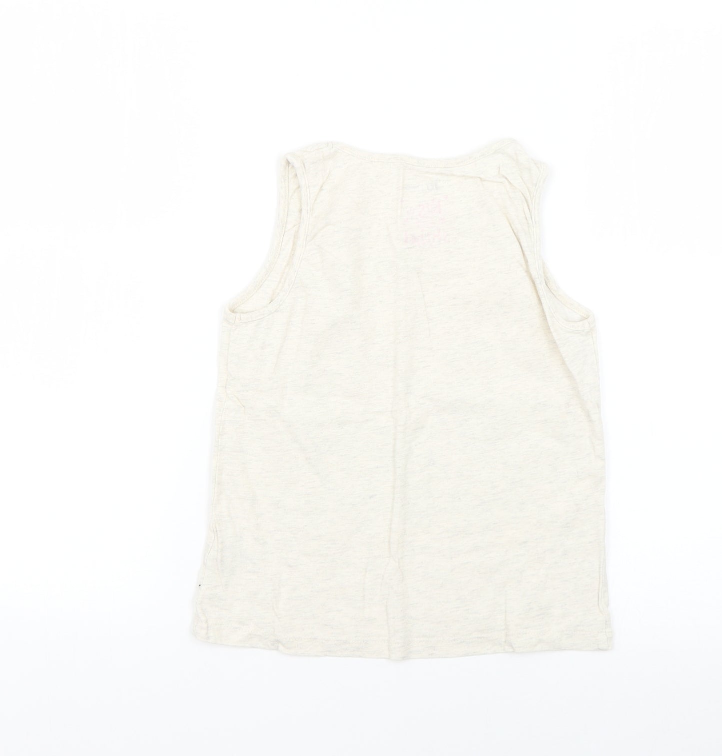 TU Girls White Geometric  Basic T-Shirt Size 8-9 Years