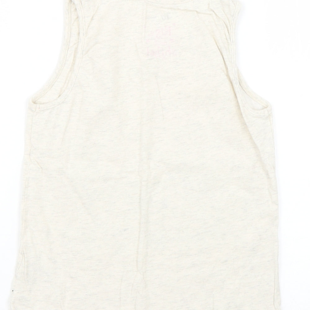 TU Girls White Geometric  Basic T-Shirt Size 8-9 Years