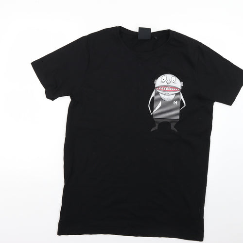 cropp Mens Black Geometric   T-Shirt Size XL