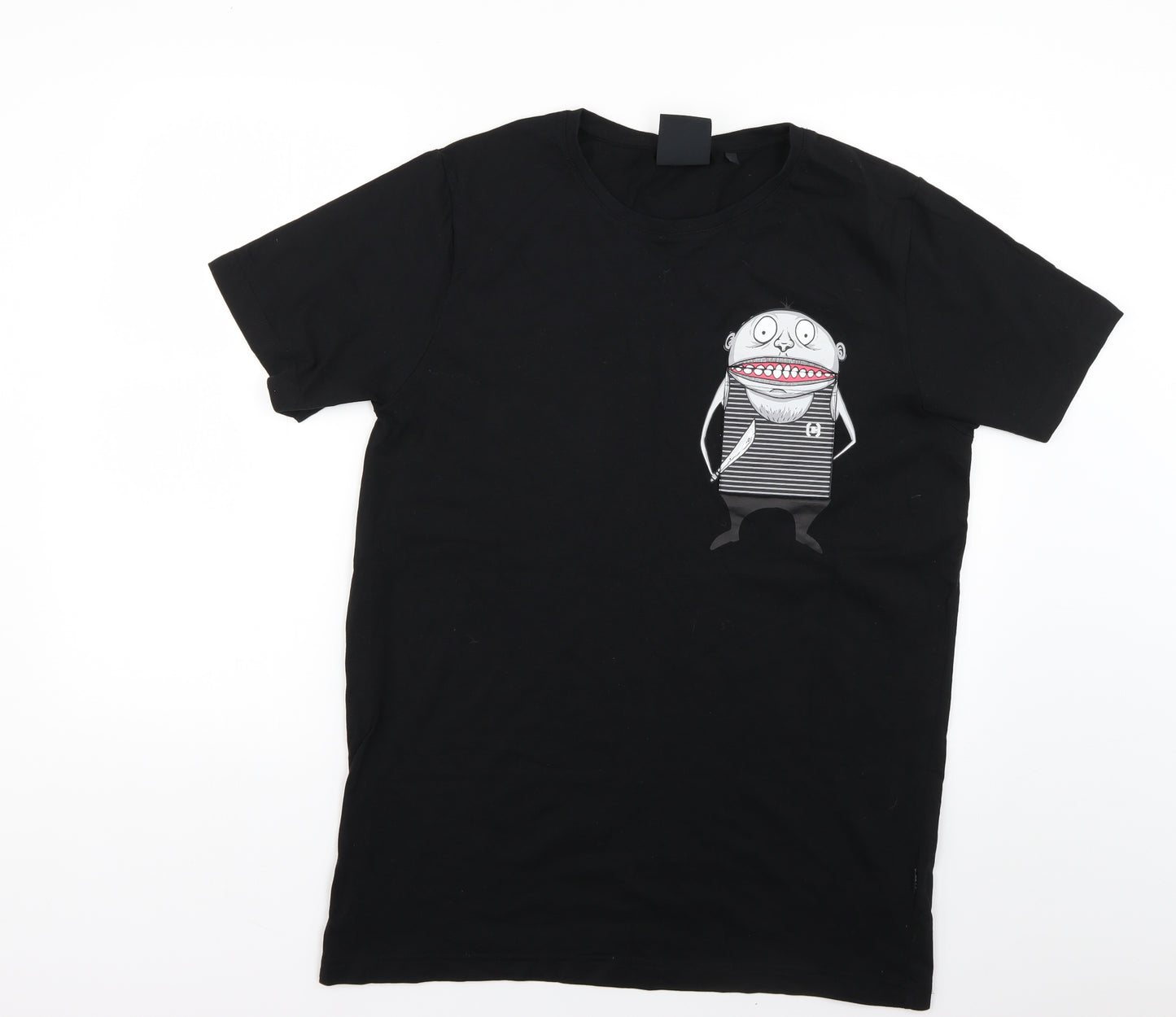 cropp Mens Black Geometric   T-Shirt Size XL