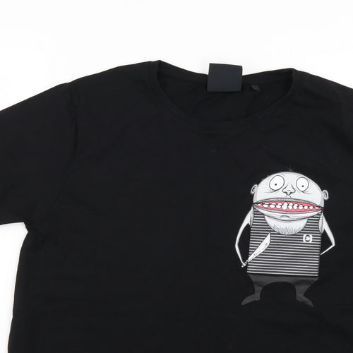 cropp Mens Black Geometric   T-Shirt Size XL