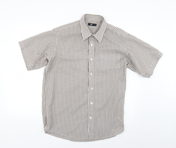 Cotton Traders Mens Beige Striped   Button-Up Size L