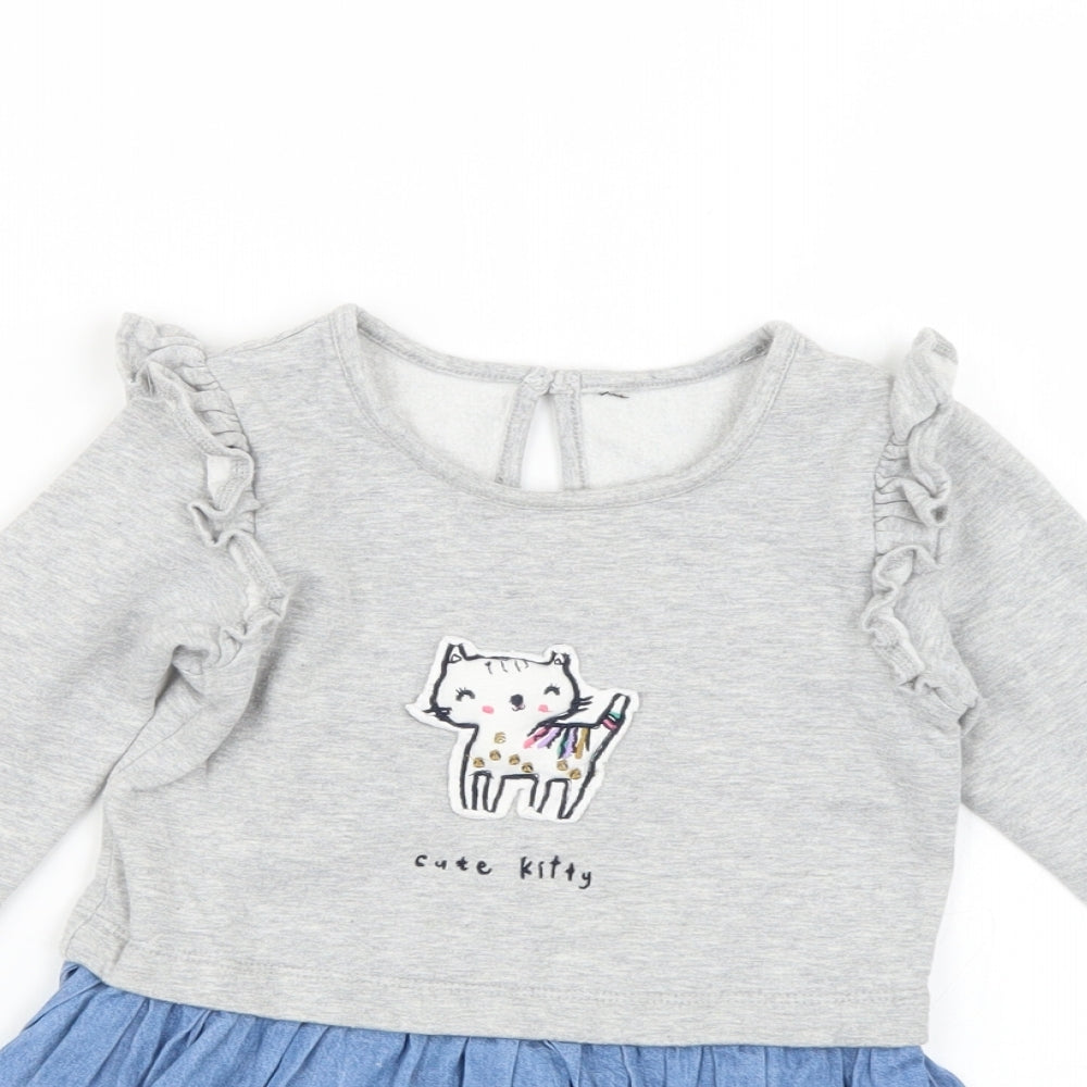 George Girls Grey   Fit & Flare  Size 2-3 Years