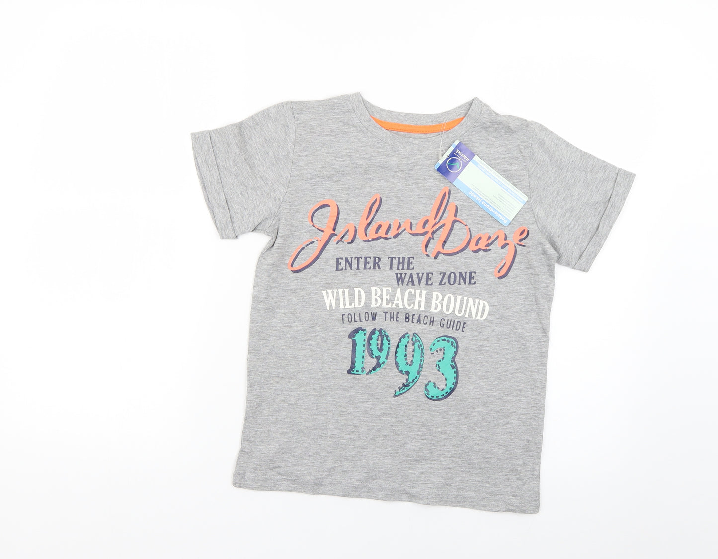 young style Boys Grey   Basic T-Shirt Size 7-8 Years