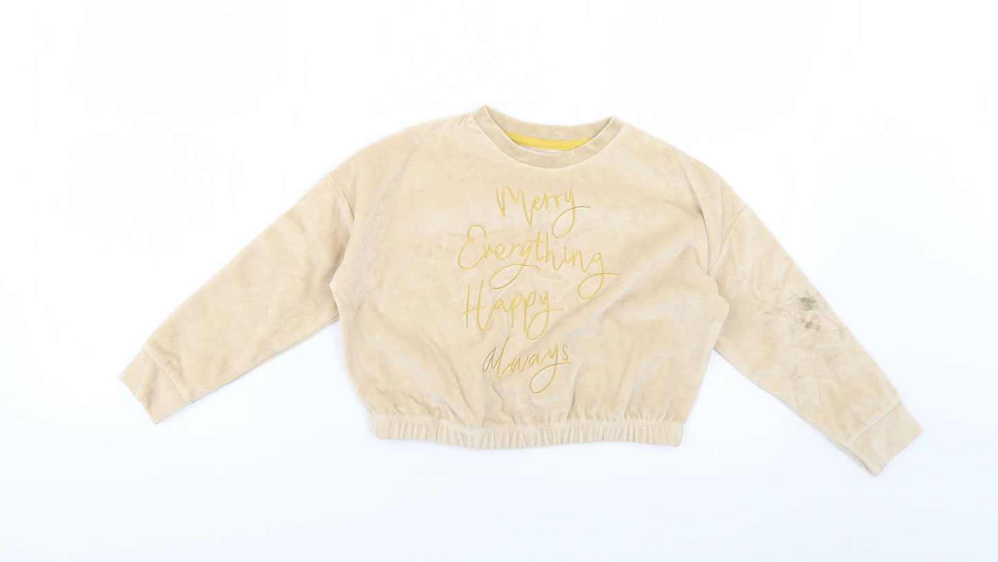 George Girls Beige   Pullover Jumper Size 4-5 Years