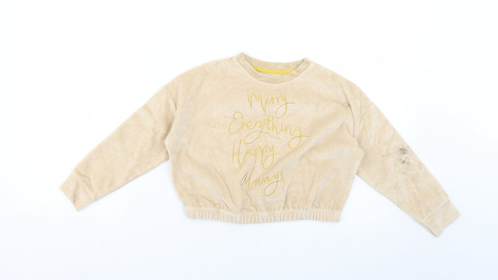 George Girls Beige   Pullover Jumper Size 4-5 Years