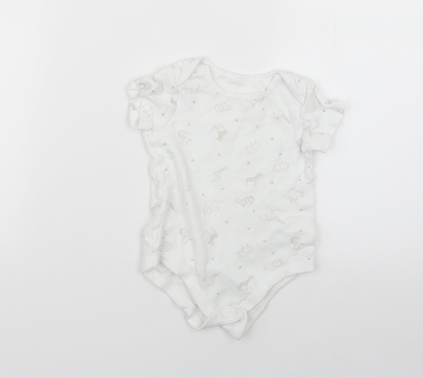 TU Baby White Geometric  Babygrow One-Piece Size 9-12 Months