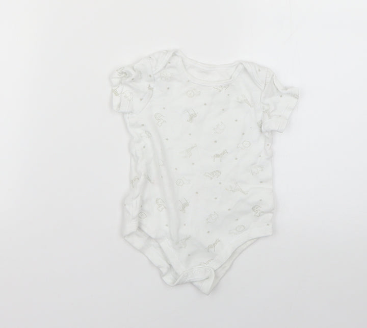 TU Baby White Geometric  Babygrow One-Piece Size 9-12 Months