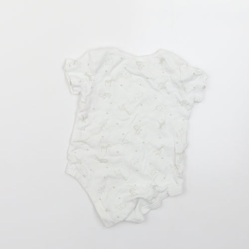 TU Baby White Geometric  Babygrow One-Piece Size 9-12 Months