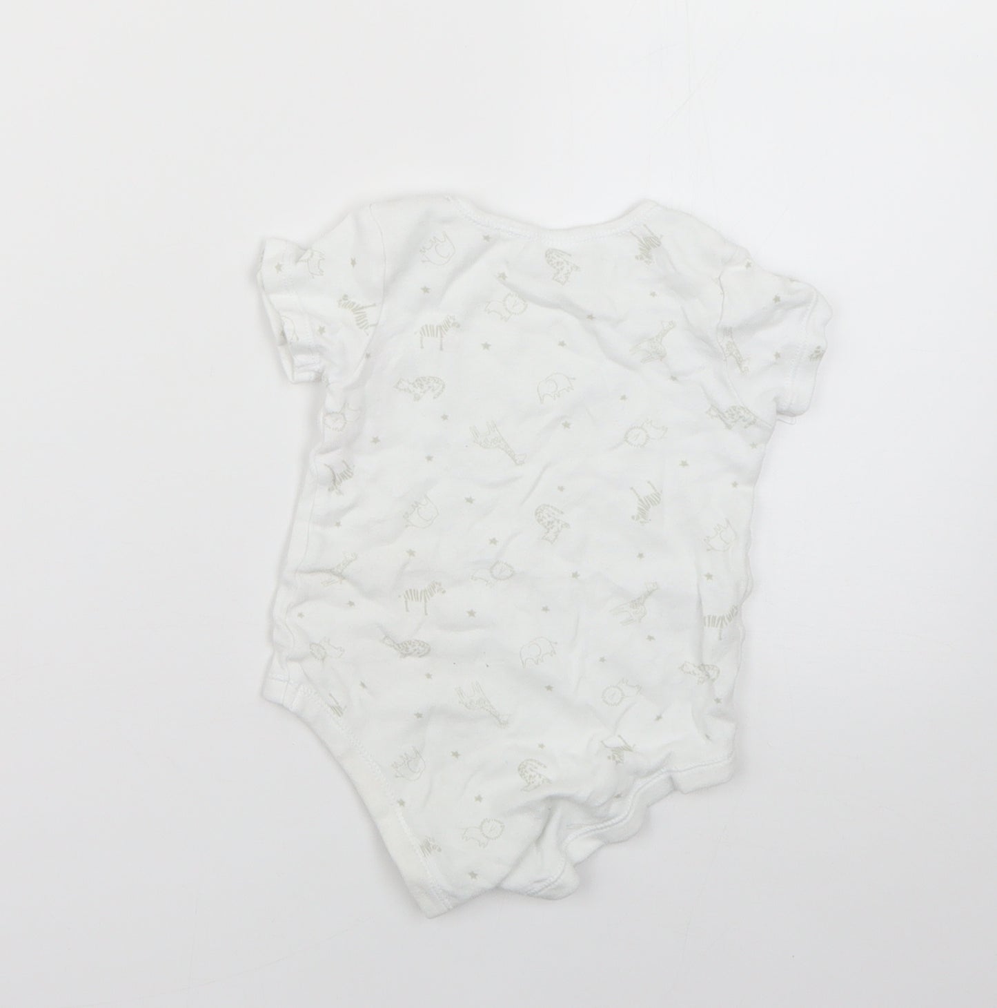 TU Baby White Geometric  Babygrow One-Piece Size 9-12 Months