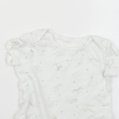 TU Baby White Geometric  Babygrow One-Piece Size 9-12 Months