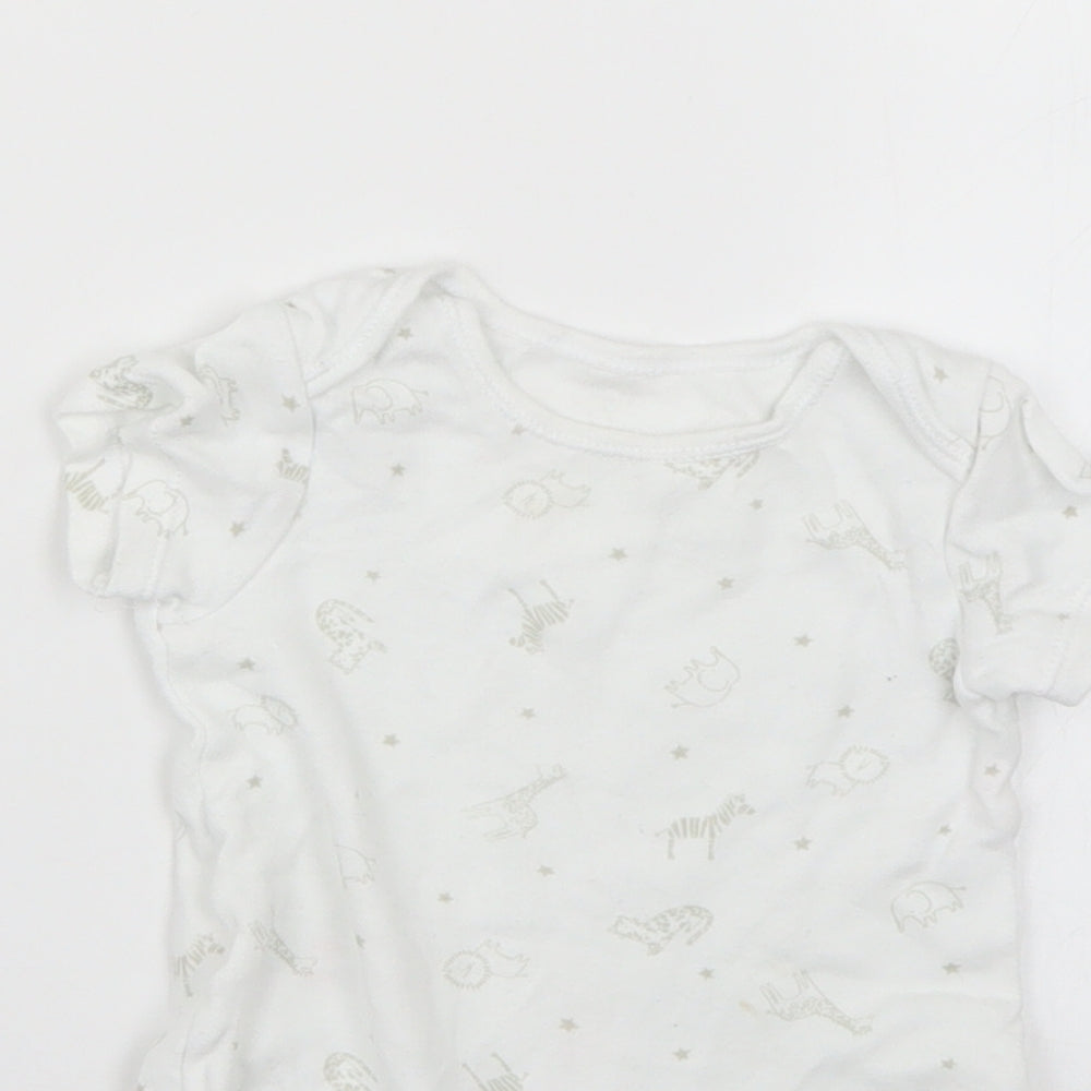 TU Baby White Geometric  Babygrow One-Piece Size 9-12 Months
