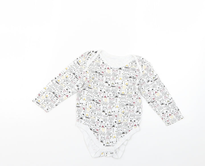 Primark Baby White Geometric  Babygrow One-Piece Size 12-18 Months