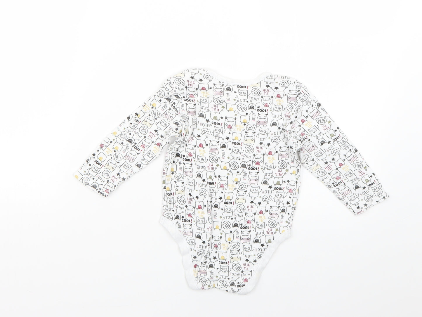 Primark Baby White Geometric  Babygrow One-Piece Size 12-18 Months
