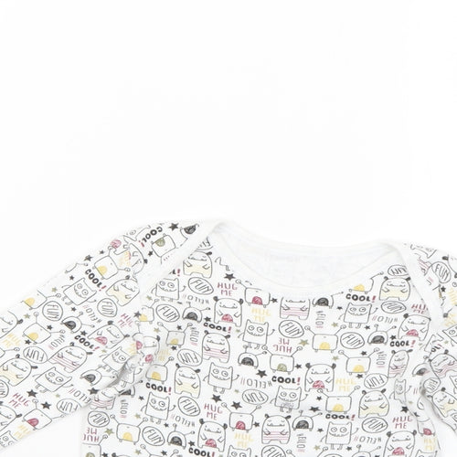 Primark Baby White Geometric  Babygrow One-Piece Size 12-18 Months