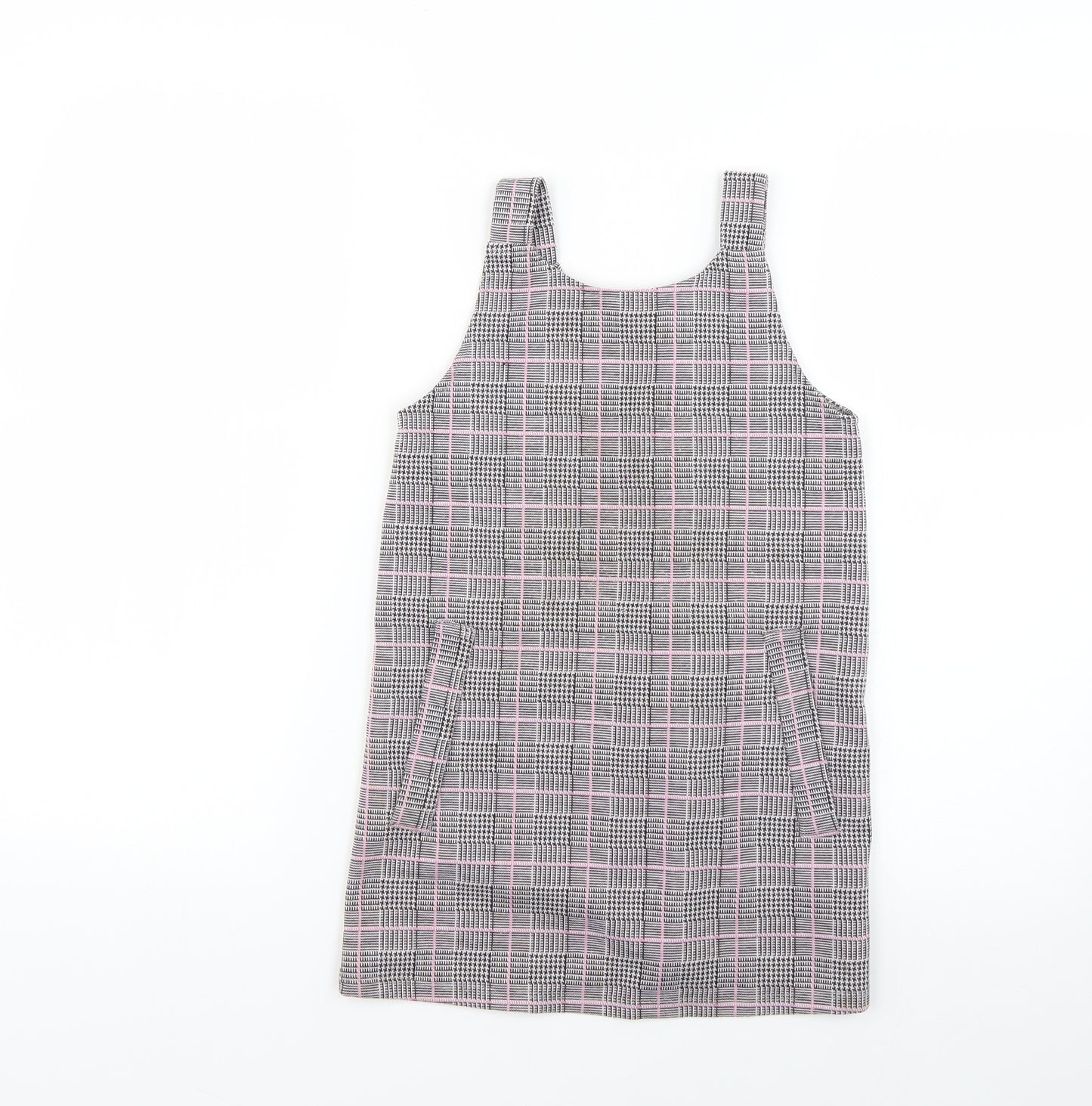 Primark Girls Multicoloured Check  Pinafore/Dungaree Dress  Size 6-7 Years
