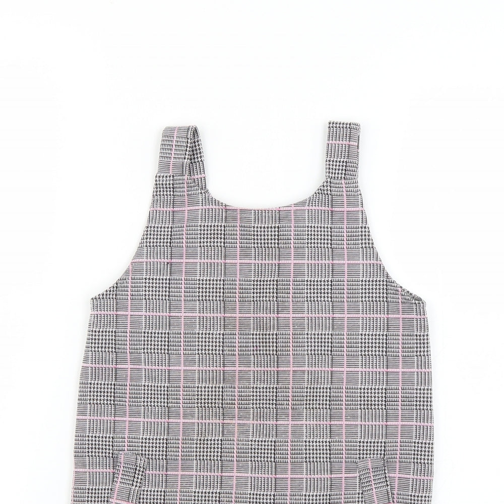 Primark Girls Multicoloured Check  Pinafore/Dungaree Dress  Size 6-7 Years