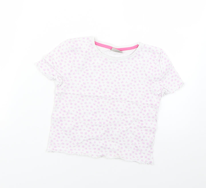 Matalan Girls Purple Floral  Basic Blouse Size 8 Years