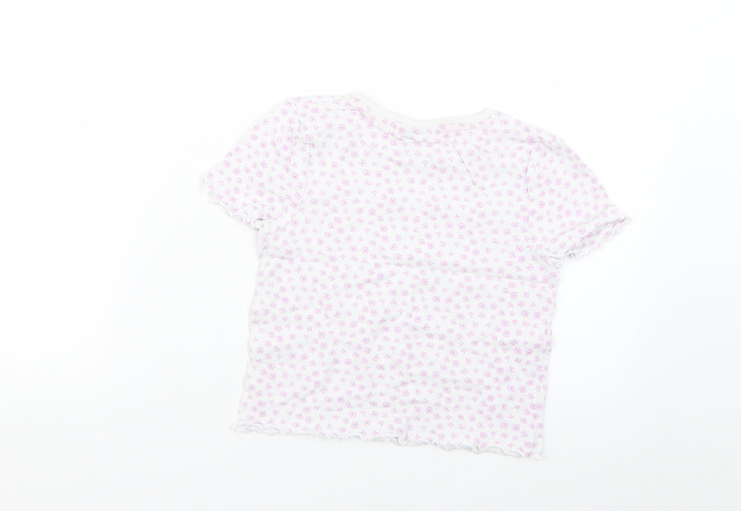 Matalan Girls Purple Floral  Basic Blouse Size 8 Years