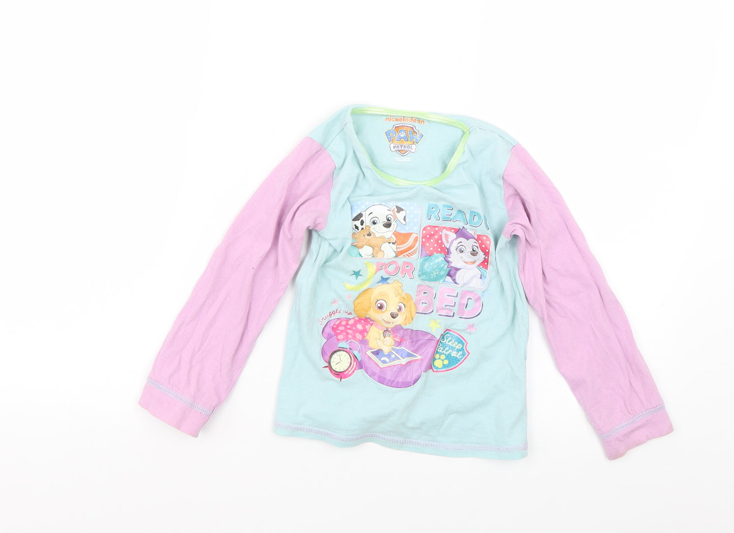 Preworn Girls Multicoloured Geometric  Top Pyjama Set Size 4-5 Years