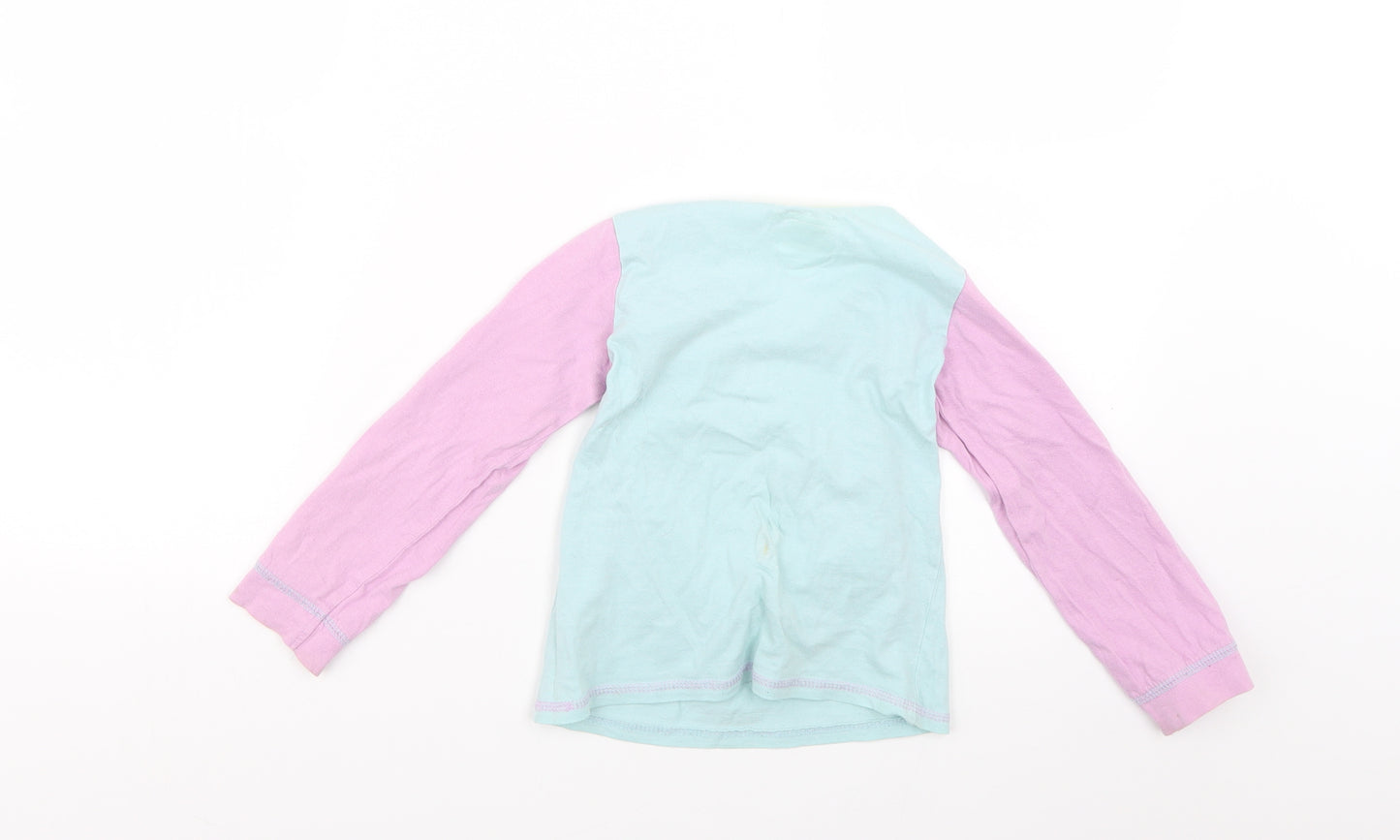 Preworn Girls Multicoloured Geometric  Top Pyjama Set Size 4-5 Years