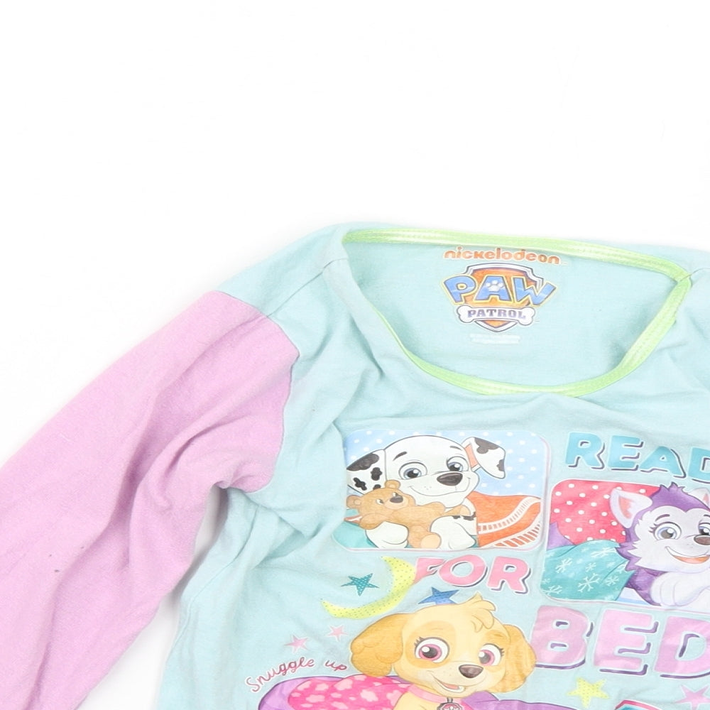 Preworn Girls Multicoloured Geometric  Top Pyjama Set Size 4-5 Years