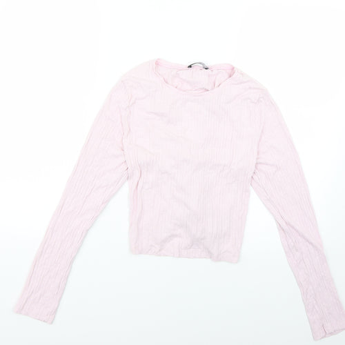 Select Womens Pink   Basic Blouse Size L