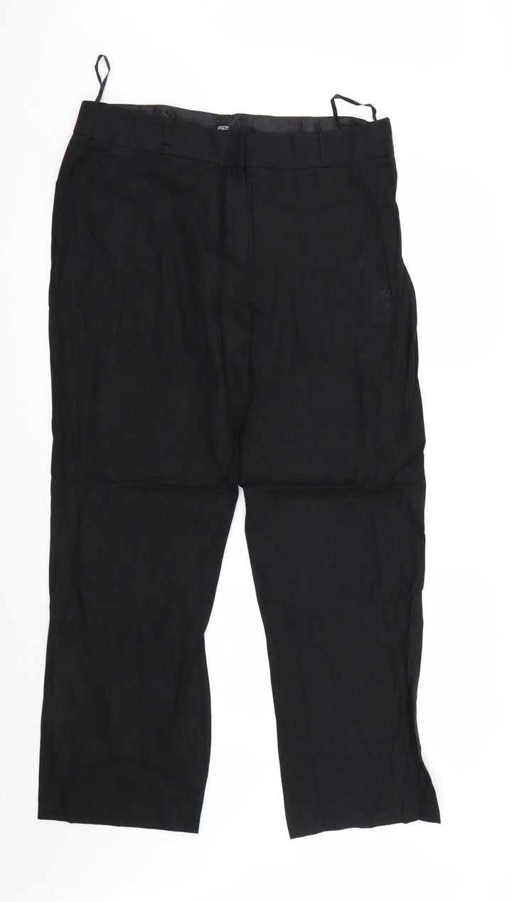 F&F Womens Black Trousers Size 16 L30 in