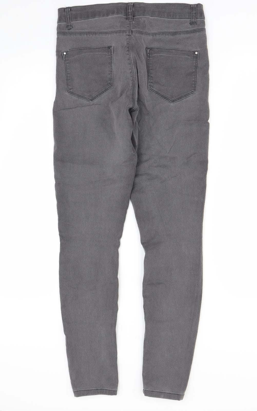 Dorothy Perkins Womens Grey  Denim Skinny Jeans Size 10 L30 in