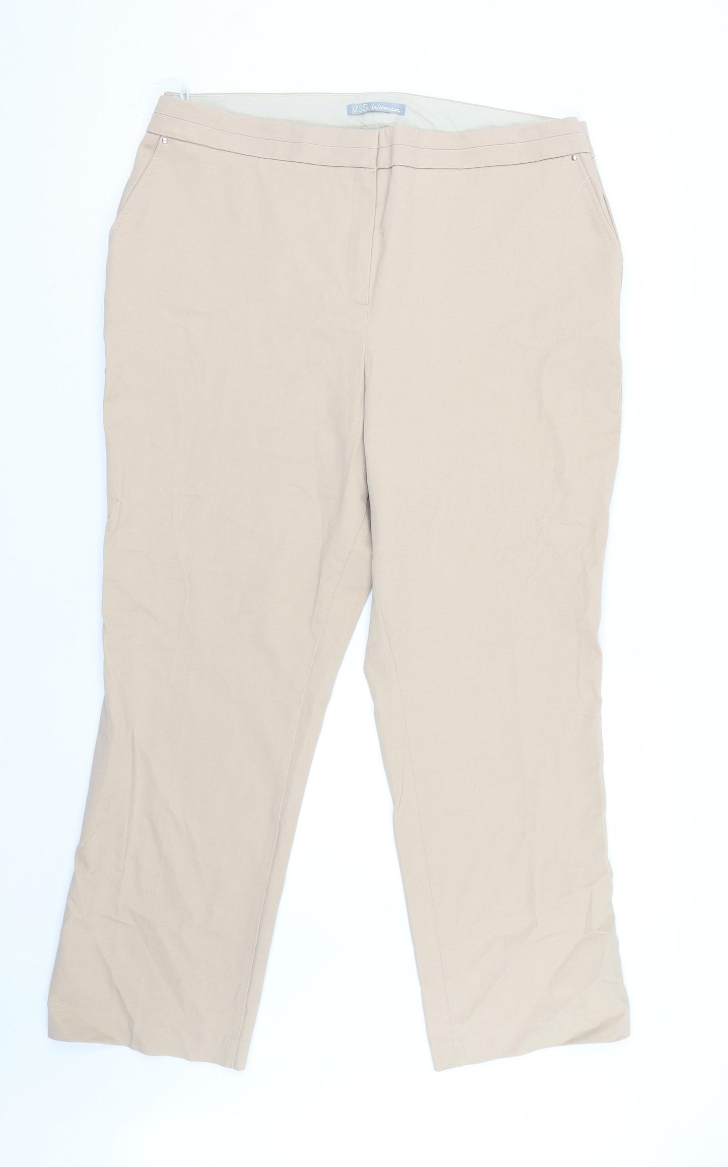 M&S Womens Beige   Trousers  Size 20 L28 in