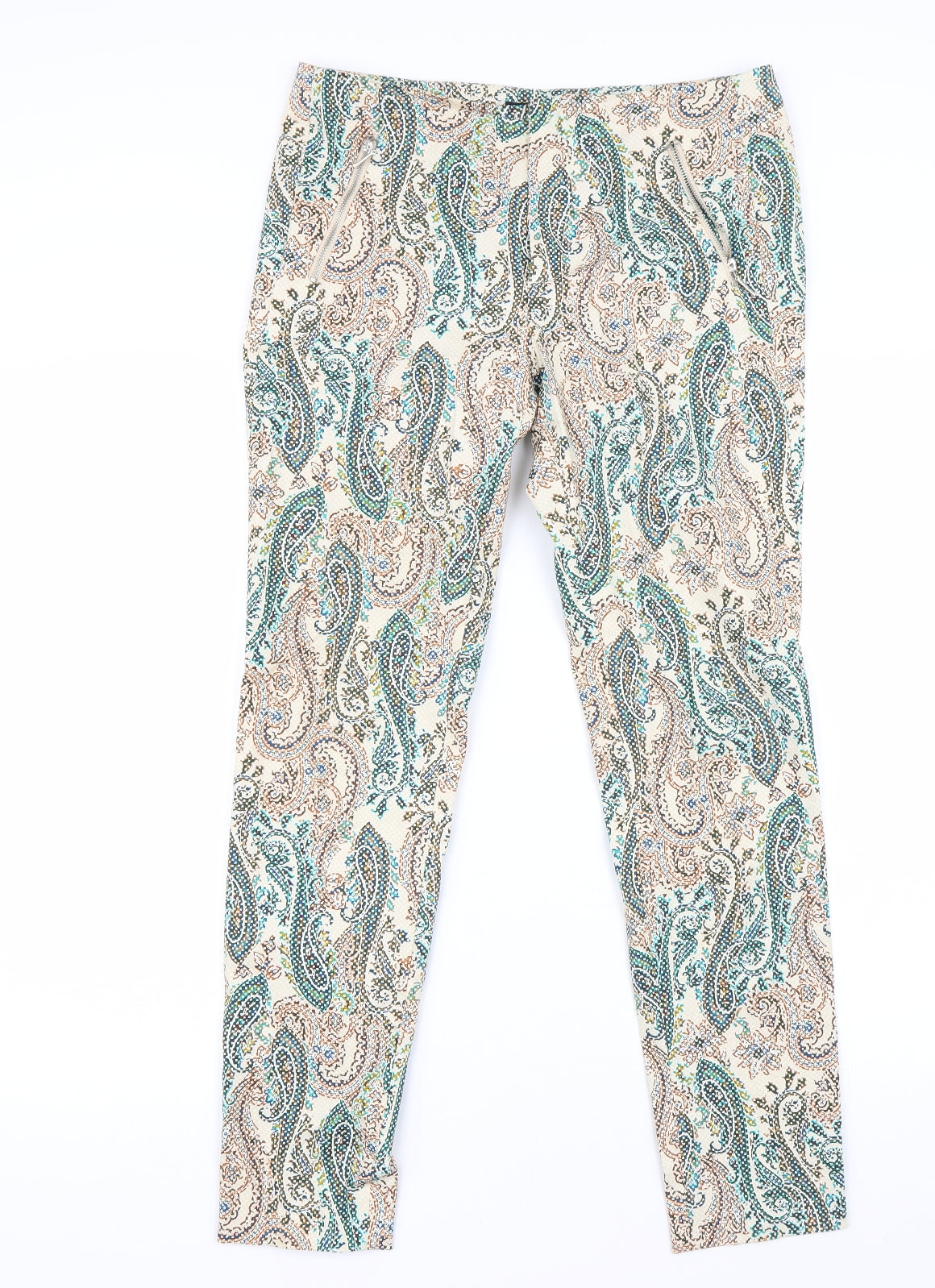 ara Womens Multicoloured Paisley  Trousers  Size M L27 in