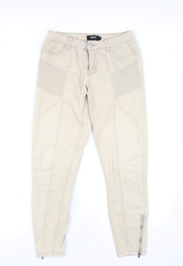 Valley Girl Womens Beige  Denim Skinny Jeans Size 8 L29 in