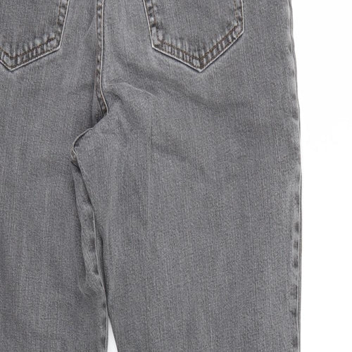 M&S Womens Grey  Denim Straight Jeans Size 14 L27 in
