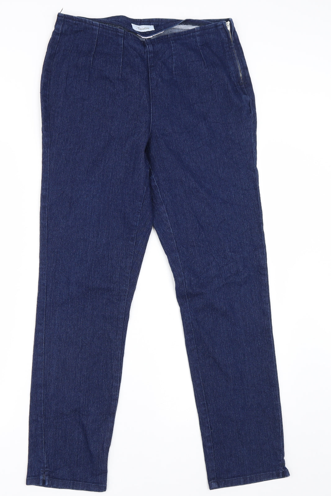 Aniston Womens Blue  Denim Straight Jeans Size 12 L28 in