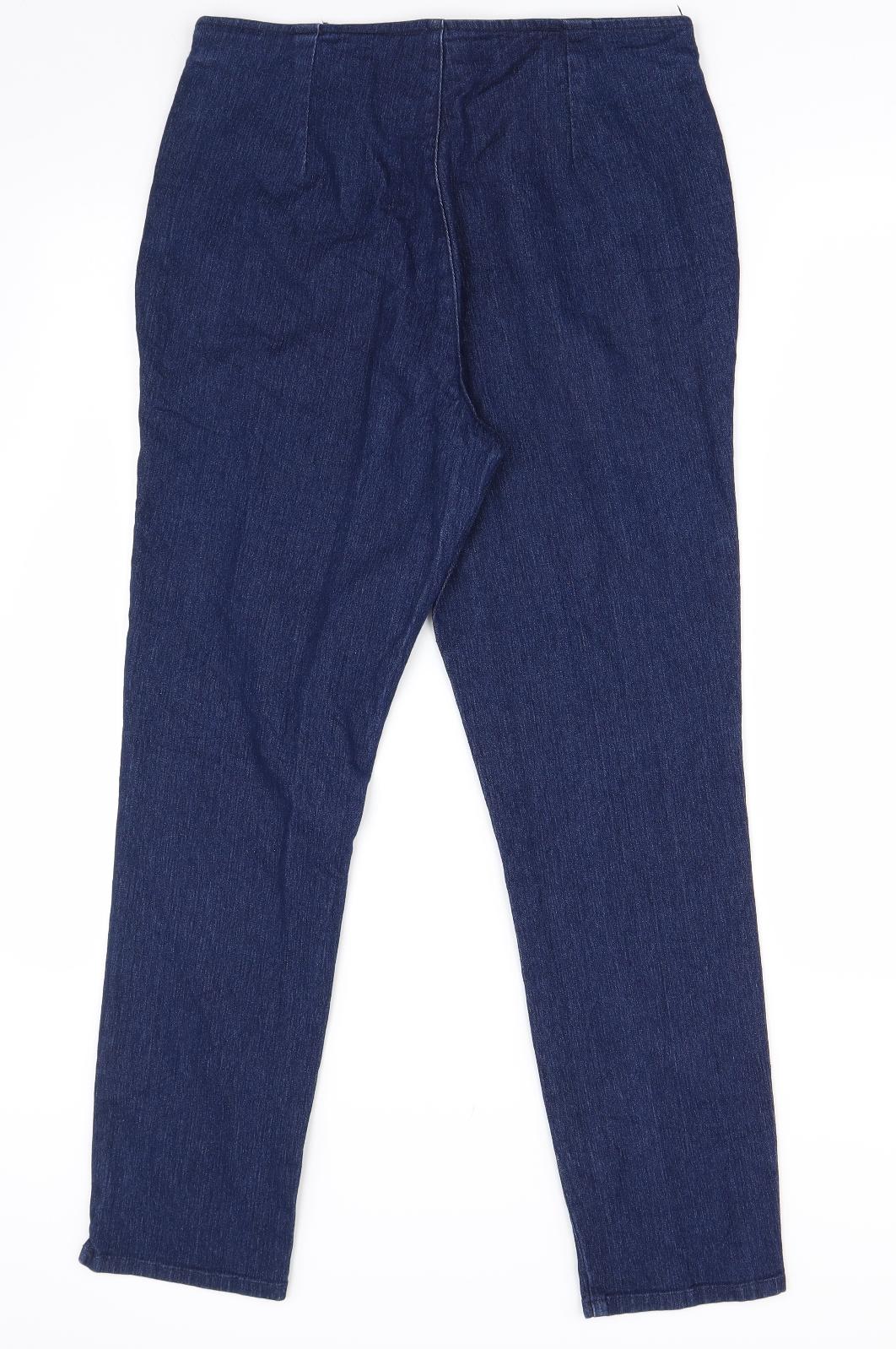 Aniston Womens Blue  Denim Straight Jeans Size 12 L28 in