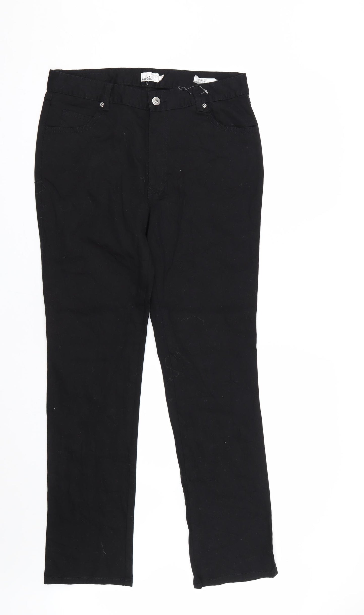 Isolde Womens Black  Denim Straight Jeans Size 12 L31 in