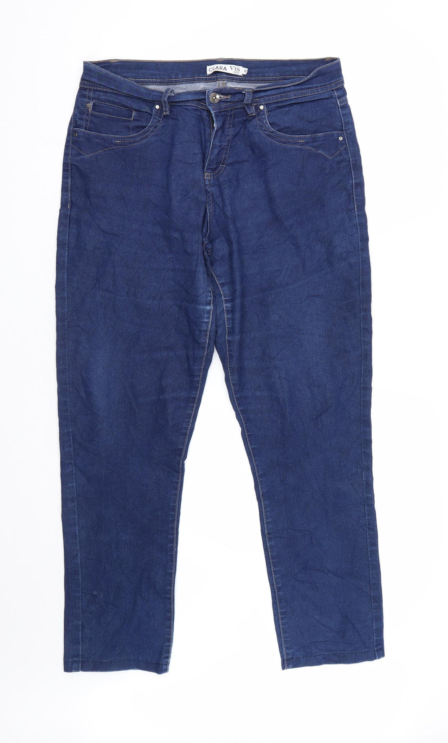 VRS Womens Blue  Denim Straight Jeans Size 12 L29 in
