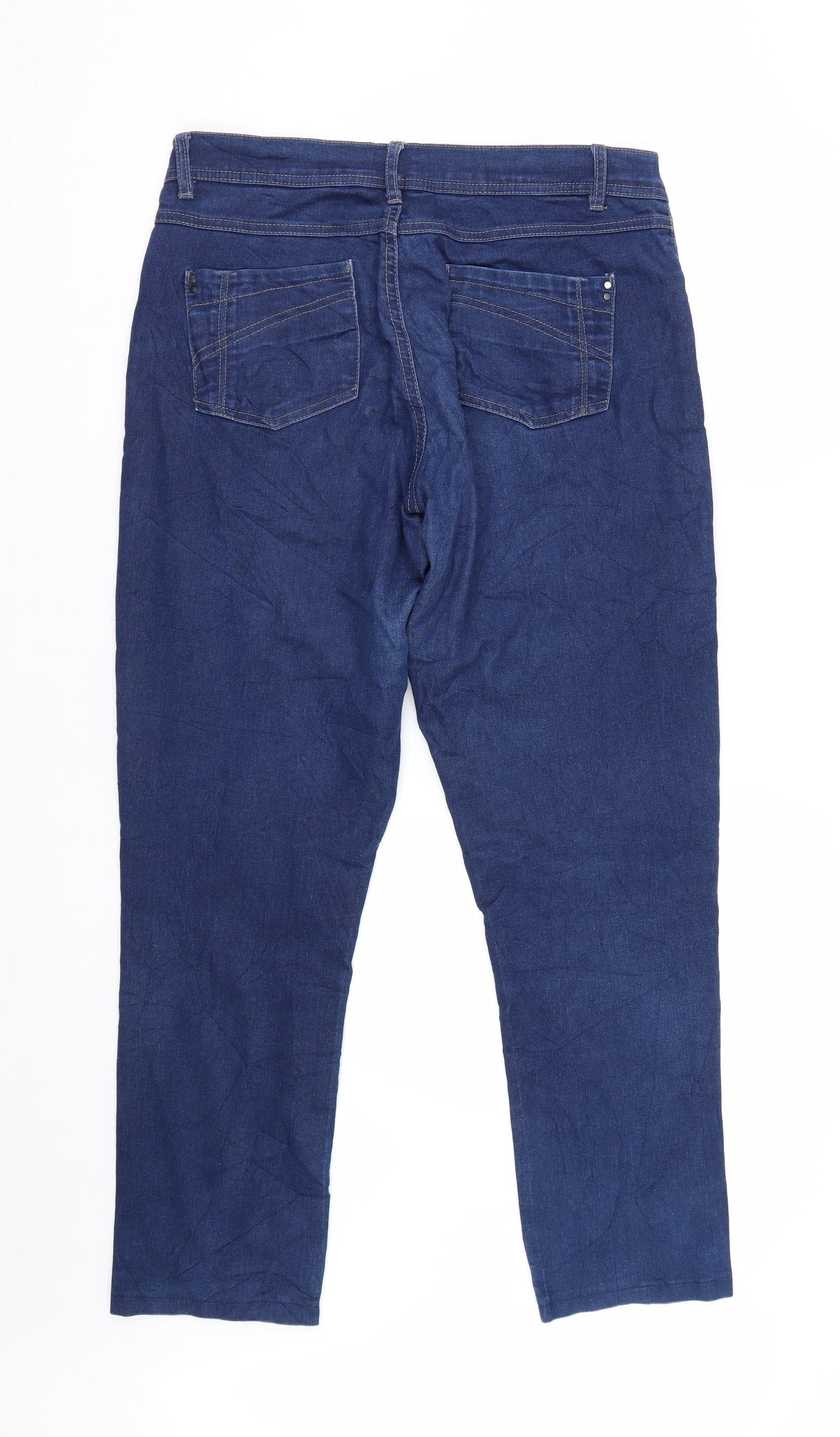 VRS Womens Blue  Denim Straight Jeans Size 12 L29 in