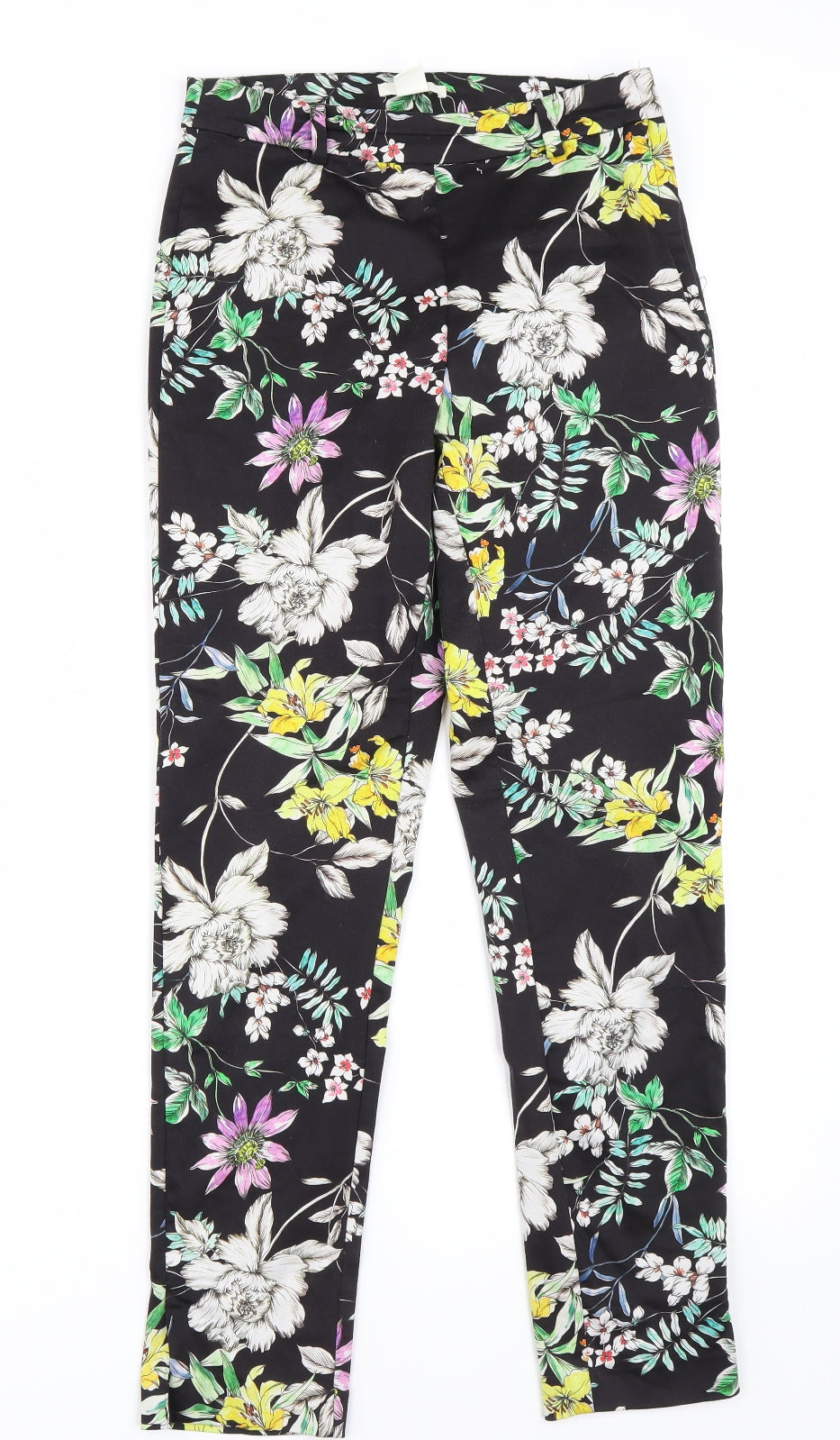 H&M Womens Multicoloured Floral  Trousers  Size 8 L27 in