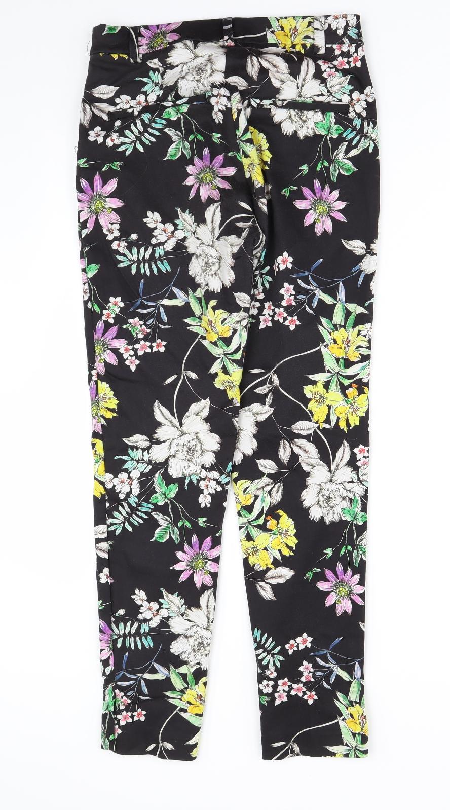 H&M Womens Multicoloured Floral  Trousers  Size 8 L27 in