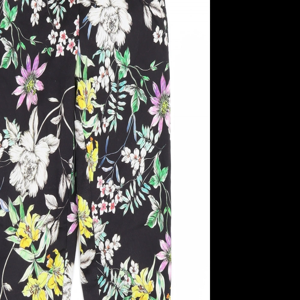 H&M Womens Multicoloured Floral  Trousers  Size 8 L27 in