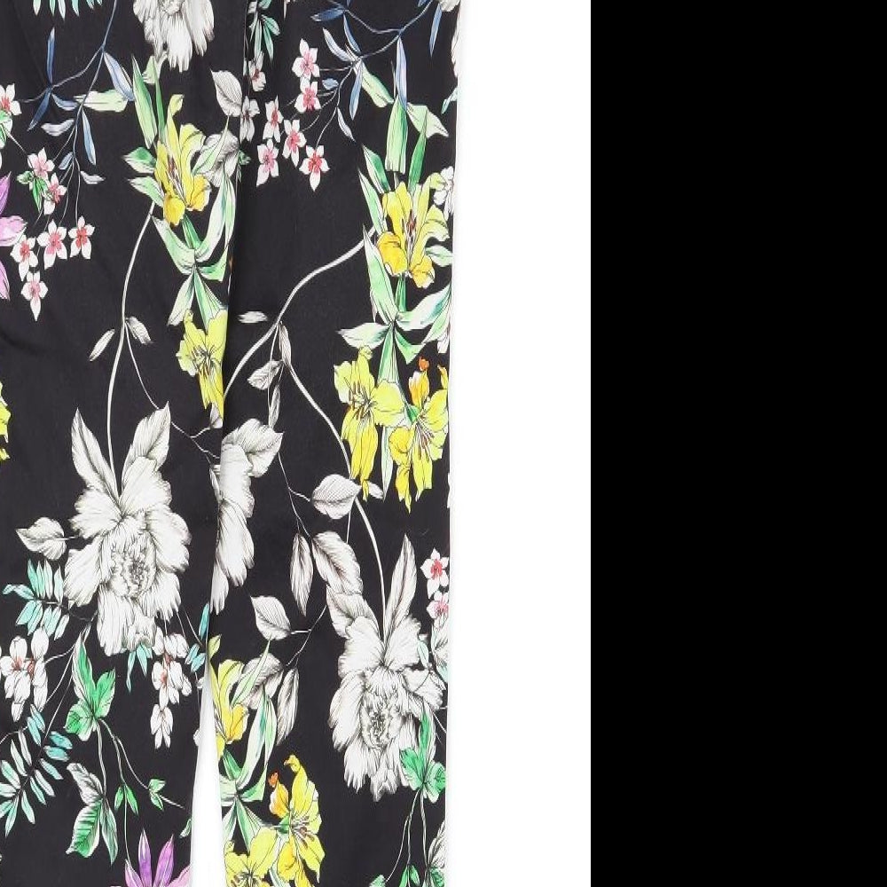 H&M Womens Multicoloured Floral  Trousers  Size 8 L27 in